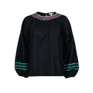 New! Joie Black Ghada Balloon Sleeve Blouse Size XS 47896